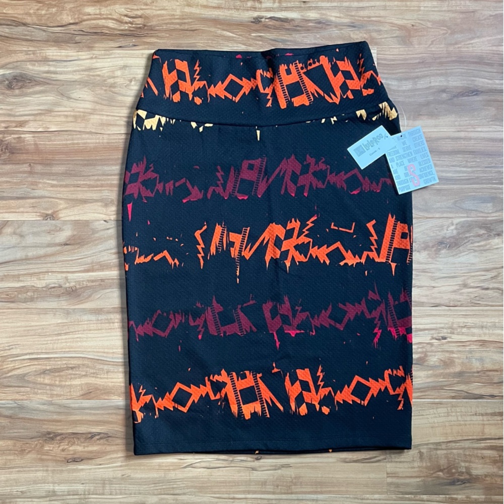 LuLaRoe S Cassie Blue Pencil Skirt Knee-length Midi Punk Office Casual